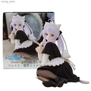 Action Toy Figures 13cm Anime Elaina Figure Wandering Warch The Journey Black Cat Maid Robe Assis Pose Pvc Model Series Toys Gifts Y240415
