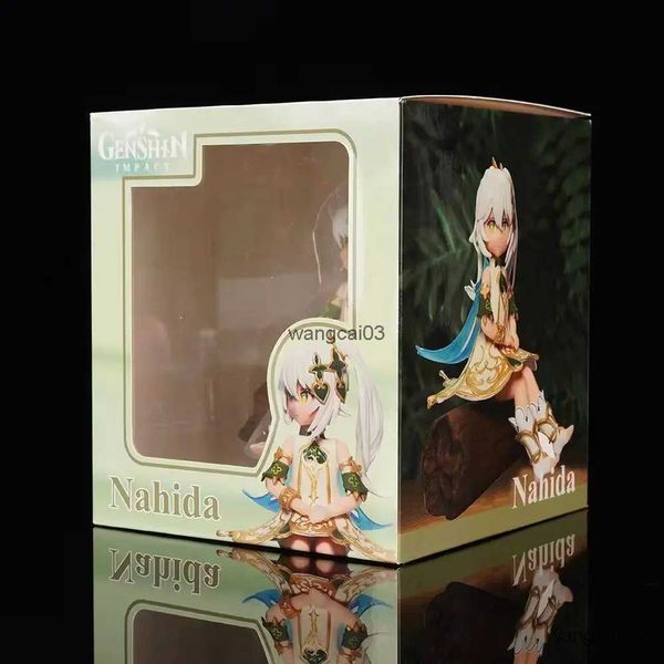 Acción Toy Figuras 13cm Anime Genshin Nahida Figura Grass God God Mascot Sitio instantáneos Modelo de prensa de fideos Juego de regalos de regalos de juguete Figura