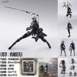 Figurines d'action 14 cm Nier Automata Yoka No.2 Type B 2B Personnage d'action de combat PVC Collection de jouets Poupée Modèle de dessin animé Cadeau de Noël C24325