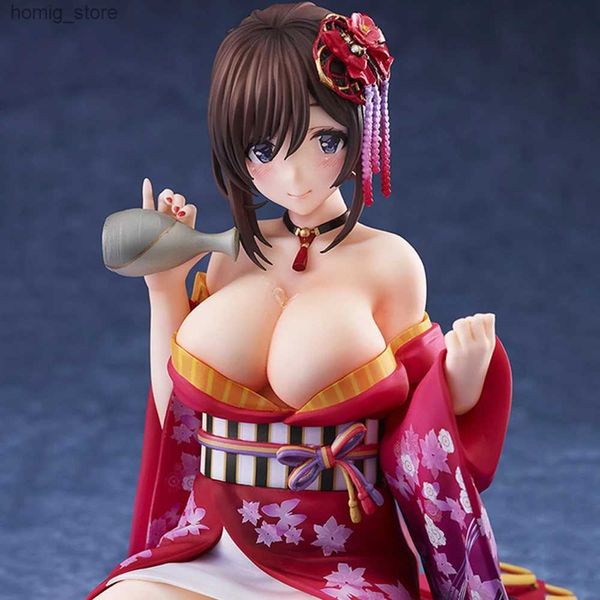 Action Toy Figures 16cm Anime Native Cat Pink Cat Back Kimono 1/6 Sexy Girl PVC Figures d'action Hentai Collection Modèle Toys Dol Dold Birthday Gift Y240415