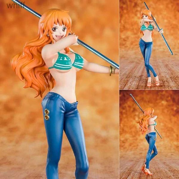 Figuras de juguete de acción 16 CM Anime One Piece 20 aniversario Zero Ten Str Hats Nami Edición de animación en caja Anime Doll Toys Figura PVC modelC24325