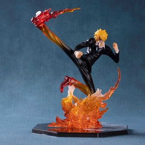 Figuras de juguete de acción de 16cm, pieza de Anime Sanji Black Leg Fire Battle, versión coleccionable, modelo de figura de acción de Onepiece, juguetes para niños