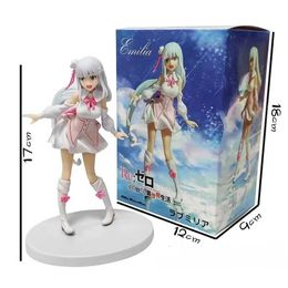 Actie speelgoedcijfers 17cm anime stripfiguren een andere wereld anime figuur Emilia actiefiguren kawaii collection box-packed model speelgoed y240516