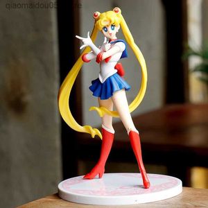 Actie speelgoedcijfers 17cm cartoon schattig meisje Sailor Moon Animation Character PVC Model Kawaii Doll Desktop Decoration