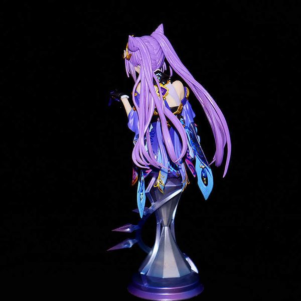 Figuras de juguete de acción 18CM Pieza Figura de anime Impacto Liyue Siete estrellas Keqing Estatua de anime Colección de figuras de acción Modelo Adorno de juguete para niños