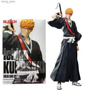 Actie speelgoedcijfers 19cm anime bleekmiddel figuur Kurosaki Ichigo Draw Sword Zangetsu PVC Actie Figuren Messencollectie Model Toys For Boy Gifts Y240415