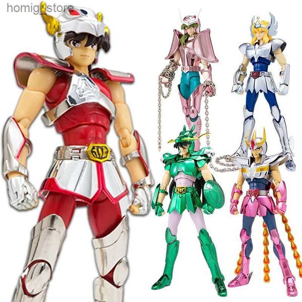Acción Figuras de juguete de 19cm Figura de anime Phoenix Ikki Hyoga Seiya Shiryu Modelo de armadura en pie Toyos para niños PVC Box Desktop Colección Decoración Y240415