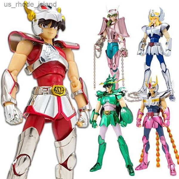 Figurines d'action 19 CM Figure d'anime Phoenix Ikki Hyoga Seiya Shiryu modèle d'armure debout jouets pour enfants boîte en PVC décoration de collection de bureau