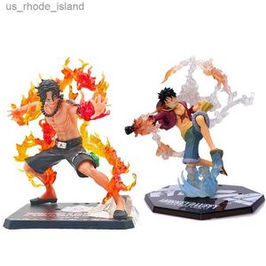 Actiespeelgoedfiguren 2 stijlen One Piece Fire Fist PortgasD Ace MonkeyDLuffy Battle Toy Verzamelbeeldjes PVC-model Poppenmodel PVC-decoratie