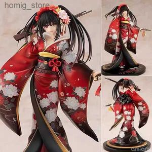 Acción Figuras de juguete 2022 Girl sexy 23cm Fecha de anime en vivo Tokisaki Kurumi Figura de acción Kimono Lingerie Figurine Modelo de muñeca Regalo Shouakuma Y240415