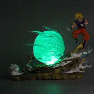 Figurines d'action 20 cm figurines d'anime Son Goku VS Majin Buu bataille DBZ GK Statue PVC figurines d'action LED Collection modèle poupée jouets cadeau