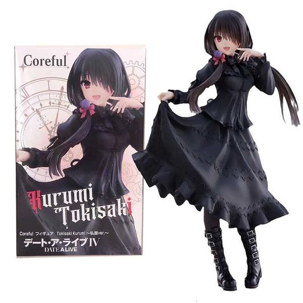 Figurines d'action 20 cm Date A Live Anime Figure Robe noire Tenue décontractée Kurumi Tokisaki PVC Action Figure Décoration de voiture Collection Modèle Jouet Cadeau 230608