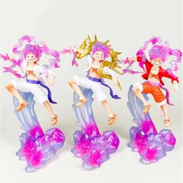Figurines d'action 20 cm One Piece Anime Figures Nika Luffy Gear 5th Action Figure Gear 5 Sun God Pvc Figurine Gk Statue Modèle Décoration Poupée Jouets