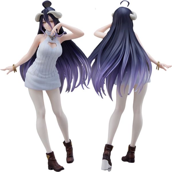 Acción Figuras de juguete 21cm Albedo Anime Figura Sexy Albedo Action Figura Ainz Ooal Gown Figurine PVC Modelo de colección de adultos Toys 230814