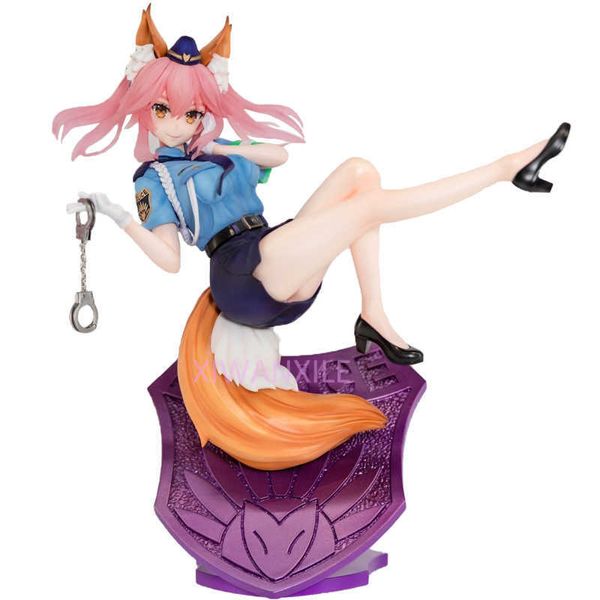 Acción Figuras de juguete 21 cm Fate/Extella Link Anime Figura Tamamo No Mae Police Fox Acción Figura Fate Caster/Lancer Modelo de muñeca Modelo de muñeca AA230413