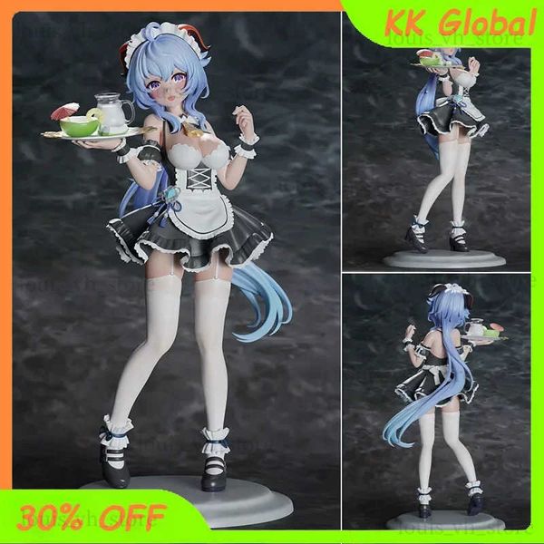 Action Toy Figures 22cm Genshin Impact Game Figure Ganyu La tenue de femme de chambre belle statue Figure d'action Collecteurs Ornements PVC KAWAII Gift Toys T240325