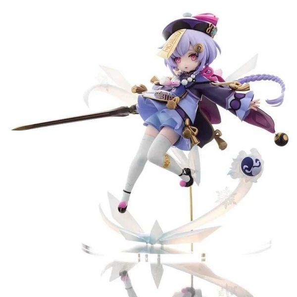 Action Toy Figures 22cm Genshin Impact Qiqi Personnage anime PVC Personnage Action Young Girl Little Zombie Persator Series Model Doll Toy Gift Y240515