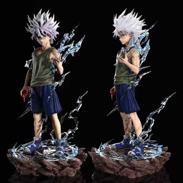 Figuras de juguete de acción 22 cm Hunter x Hunter Anime Figura Killua Zoldyck Figura de acción Gon Freecss/Kurapika/Chrollo Lucilfer Figura Muñeca coleccionable Juguete AA230413