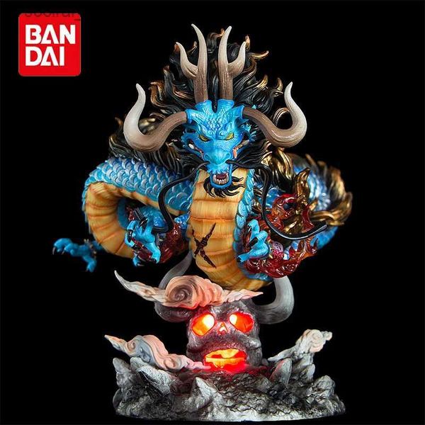 Figures de jouets d'action 22cm une pièce anime figure gk kaido dragon forme quatre empereurs avec lampe PVC Figure d'action modèle poupé