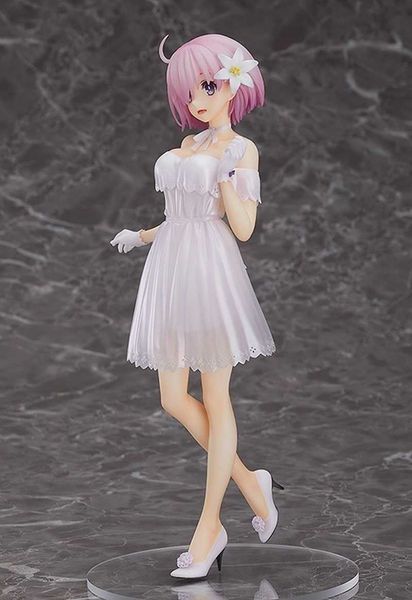 Figuras de juguete de acción de 23CM, figura de Anime Fate Grand Order Shield Mash, Pose de pie, vestido blanco elegante, regalo para niña, muñeca decorativa