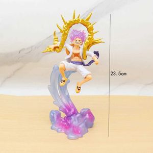 Action Toy Figures 23cm Anime One Piece Action Figure Monkey D Luffy Gear 5 Sun God Nika Fighting Figurine PVC Collectible Model Doll Toy Gift