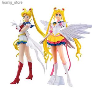 Actie speelgoedcijfers 23cm anime Sailor Moon Action Figuur Doll Princess Serenity Cake Ornamens Collection PVC Tsukino Usagi Figuur Model Toys Gifts Y240415