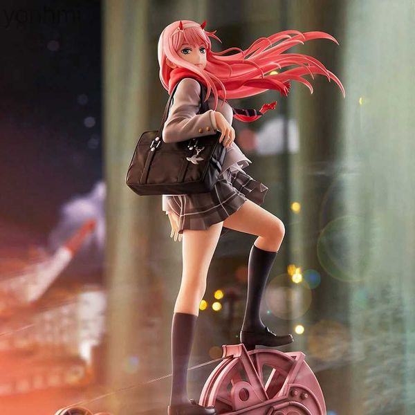 Figuras de juguete de acción 23 cm DARLING In The FRANXX 02 Anime Girl Figura Uniforme escolar Zero Two Figura de acción sexy Adulto Modelo coleccionable Muñeca Juguetes Regalo 240322