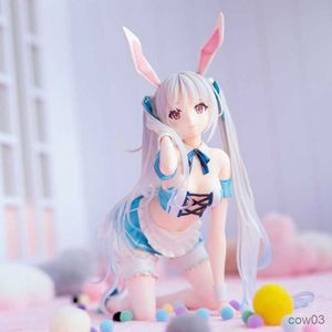 Action Toy Figures 24CM Anime Figure Bleu Ciel Sexy Maillot De Bain Maid Dress Up Bunny Girl Couché Modèle Modèle De Bande Dessinée Jouets pour Enfants R230710