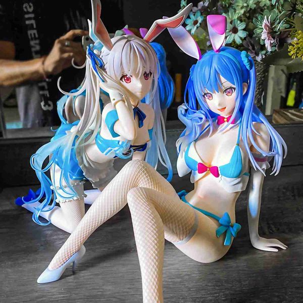 Action Toy Figures 24cm Native Bunny Girl Japanese Girl Anime Figure Chris-Aqua Blue Ver PVC ANIME Figure d'action Adult Model Toys Doll Y240415