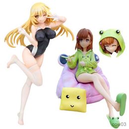 Figuras de juguete de acción 24cm figura de Anime Shokuhou Mikoto Misaka figura de acción traje de baño escolar figurita modelo muñeca juguetes R230711