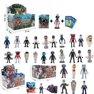 Action Toy Figures 24pack / Set Style Random Skibidi Toilet Signet avec carte Toy Game Toilette Vs Monitor Man Action Figurine PVC Modèle Dolls Cadeaux T240506