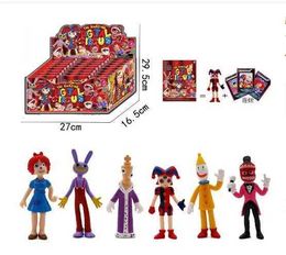 Acción Toy Figuras 24 Pack/Establezca la increíble tarjeta de círculo digital Figura Toy Pomni Jax Kagatha Kinger Caine Kaufmo PVC Modelo Figurinas de muñecas Regalo para niños T240506
