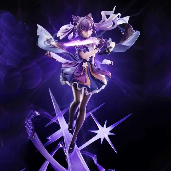Action Toy Figures 25cm Figure d'anime Genshin Impact Keqing Shenhe Hu Tao Xiao Sword Model Decoration Collection Touet Sexy Japanese Dolls Y240415
