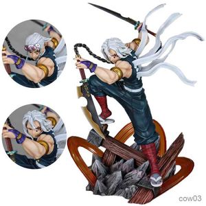 Actie Speelfiguren 27 cm Slayer Uzui Tengen Anime Figuur Kimetsu Yaiba Action Figure Battle Uzui Tengen Beeldje Collectible Model pop Speelgoed R230707