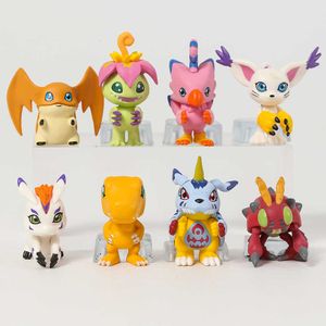 Actie Speelfiguren 3-4 cm Digimon Adventure Agumon Gabumon Patamon Piyomon Palmon Tentomon Gomamon Tailmon Minifiguren Kerstcadeau Speelgoed