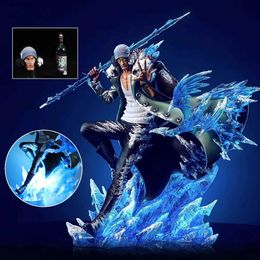 Actie speelgoedcijfers 30 cm één stuk Aokiji Kuzan Figurine Action Gk Anime Figuur PVC 2 Heads 2 Hands LED Standbeeld Collectie Decoratie Toy Gift L240402