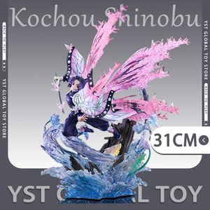Actiespeelfiguren 31 cm Demon Slayer Figuur Kochou Shinobu Anime Figuren Fantasiehuis Beeldje PVC Standbeeld Modelpop Collectible Room Decora Gift 231124