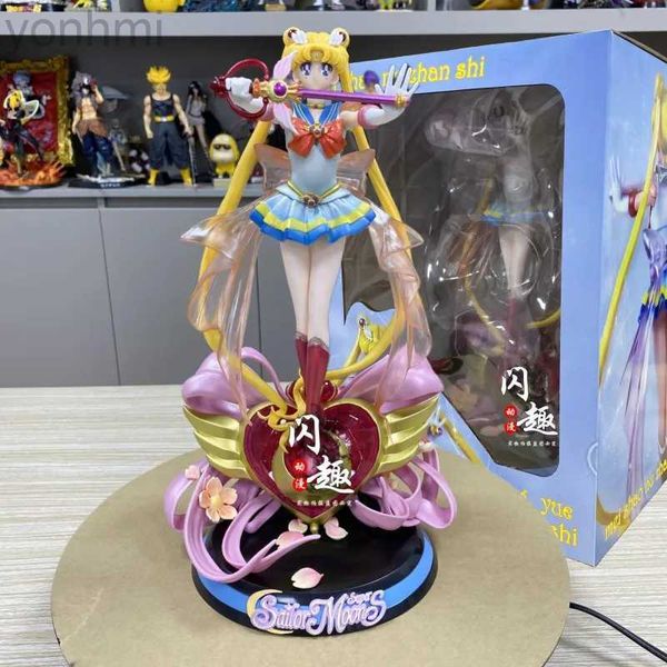 Figuras de juguete de acción 35 cm Anime Pvc Figura de acción Super Sailor Moon Tsukino Usagi Estatuilla Estatua Personaje de dibujos animados Modelo Colecciones Juguetes Regalos ldd240314