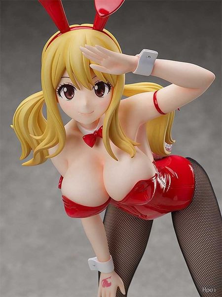 Figuras de juguete de acción de 40CM, figura de Anime FAIRY TAIL, Lucy Scarlet, calcetines de malla negros sexis, muñeca modelo conejita