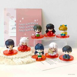 Actie Speelfiguren 4 stks/set Anime INUYASHA Figuur Speelgoed Kikyo Sesshoumaru Higurashi Kagome Cartoon Pop Kids Gift