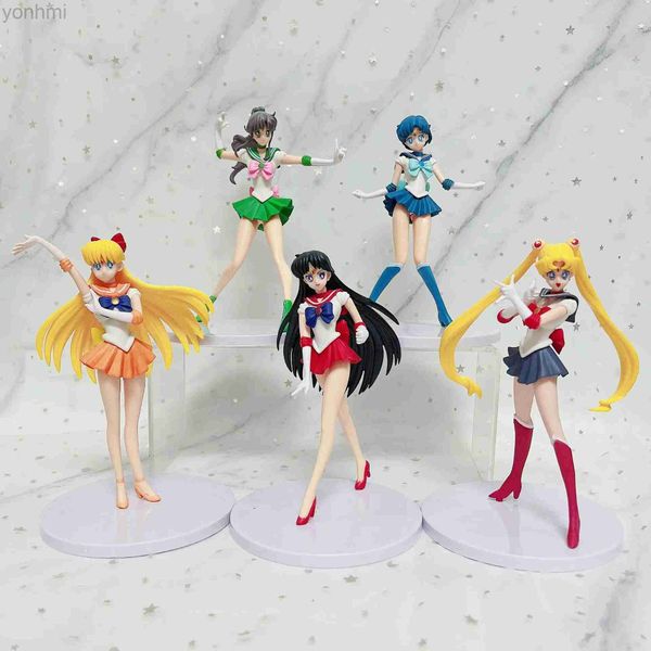 Figurines d'action 5 pièces/ensemble figurines d'anime d'action Sailor Moon Tsukino Usagi Tuxedo Venus fille Sexy Pvc Kawaii modèle à collectionner jouet poupée enfants cadeau 24319