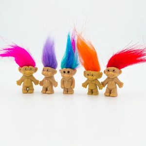 Actiespeelfiguren 5pcslot Anime-actiefiguur Kawaii Trolls-poppen Kleurrijk haar Familieleden Modellen Kinderspeelgoed voor kinderen Cadeau Nostalgisch Volwassene 231206