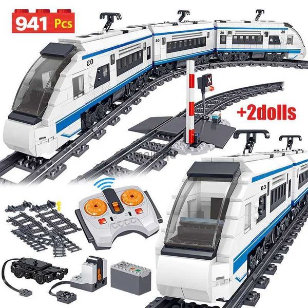 Figuras de juguete de acción 941 Uds City Electric Harmony Rail modelo de Control remoto bloques de construcción vía de tren RC coche ladrillo juguete para niños regalos