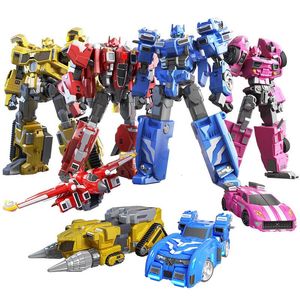 Action Toy Figures ABS Mini Force Transformation Robot to Car Toys Figurines d'action Mini Force X Simulation Car Airplane Deformation Mini Agent Toy 230713