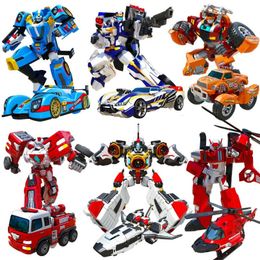 Actie Speelfiguren ABS Tobot Transformatie Auto naar Robot Speelgoed Korea Cartoon Brothers Anime Tobot Vervorming Auto Vliegtuig Speelgoed voor Kinderen Gift 230217