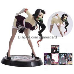 Actiespeelfiguren Actiespeelfiguren 23 cm Kimetsu No Yaiba Figuur Demon Slayer Kamado Nezuko Y Girl Mitsuri/Shinobu Beeldje Model Dh2Pj