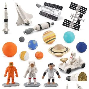 Figuras de juguete de acción Figuras de juguete de acción Simation Plástico Espacio exterior Juguetes Nueve planetas Modelo Sistema solar Planeta Figura Playsets Scien Dhkbd