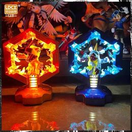 Acción Figuras de juguetes Aventura Animación Anime Figura Digimon Derivados Agumon Gabumon Night Lamp Luck Desktop Decoración de Navidad Regalo de Navidad T240422