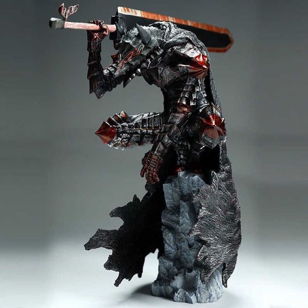 Figuras de juguete de acción Anime Berserk Guts L Figura Armadura de batalla negra Daño de guerra Guts L Espadachín Figura de acción Modelo de PVC Colección de muñecas Regalos para niños T230105