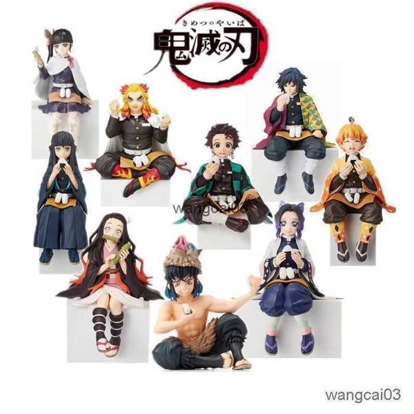 Acción Figuras de juguetes Anime Demon Slayer Figuras de acción Tanjirou Nezuko Zenitsu Tomioka Giyuu Kochou Figura de anime recolectar juguetes para niños para niños